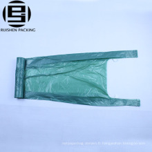 Gilet poignées vert sacs à ordures en plastique HDPE